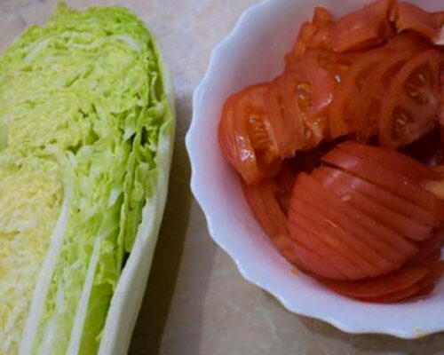 chop the Chinese cabbage