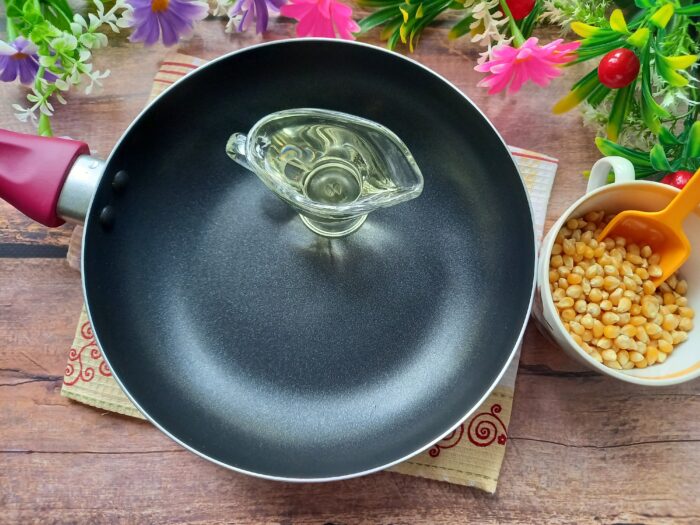 Pour two tablespoons of oil