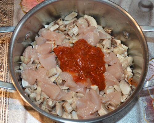 Add the tomato sauce