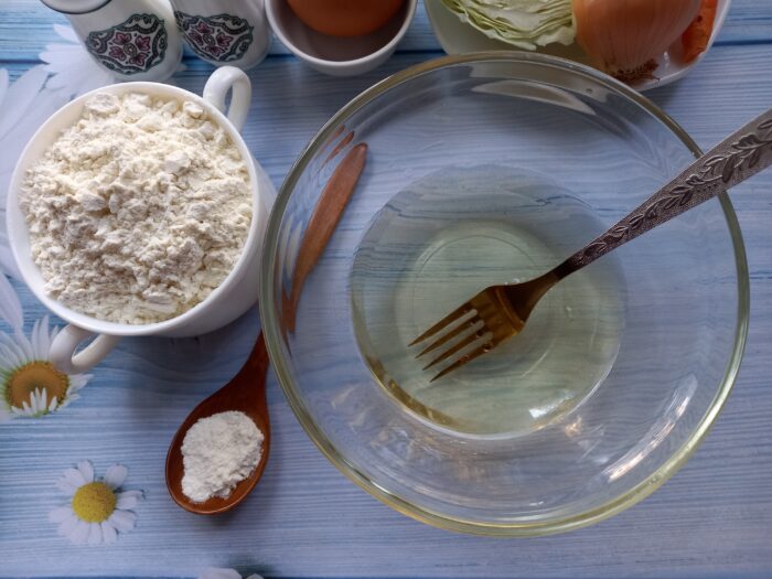 mix part of the flour