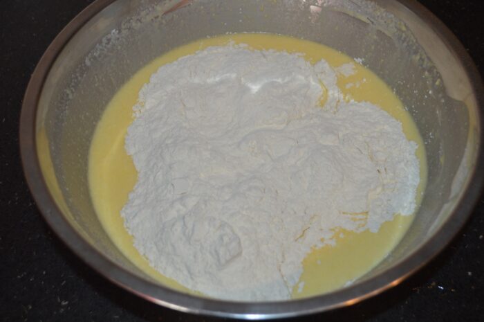 Then add the flour