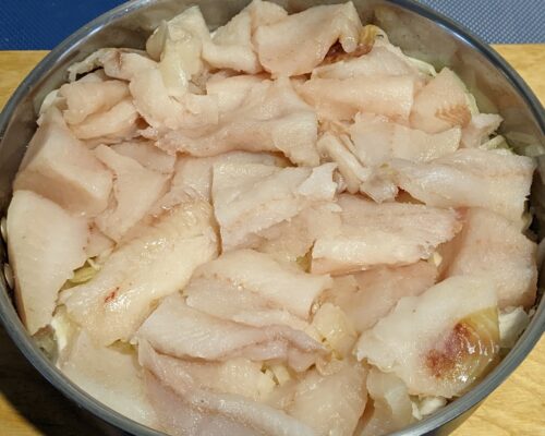 Cut the pollock fillets