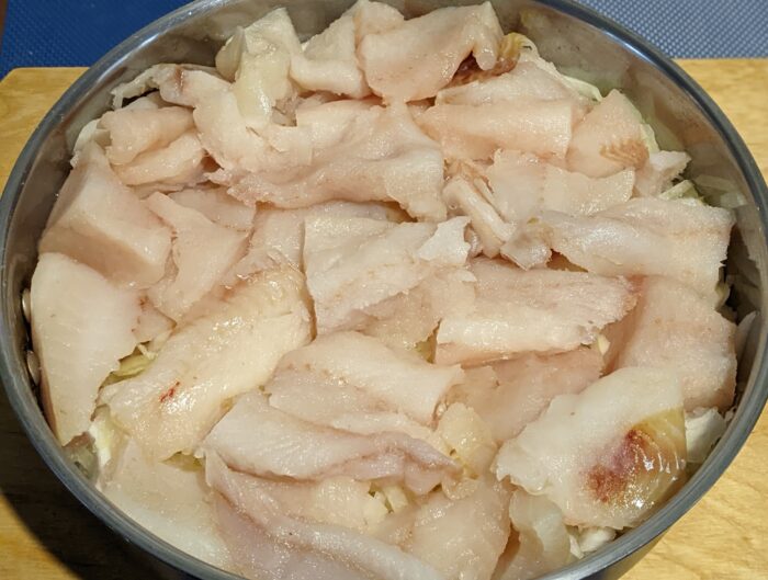 Cut the pollock fillets