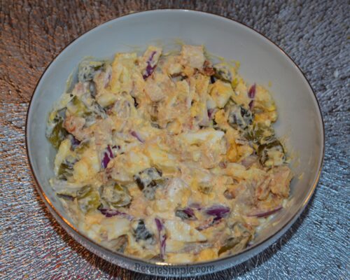 The chicken salad is ready