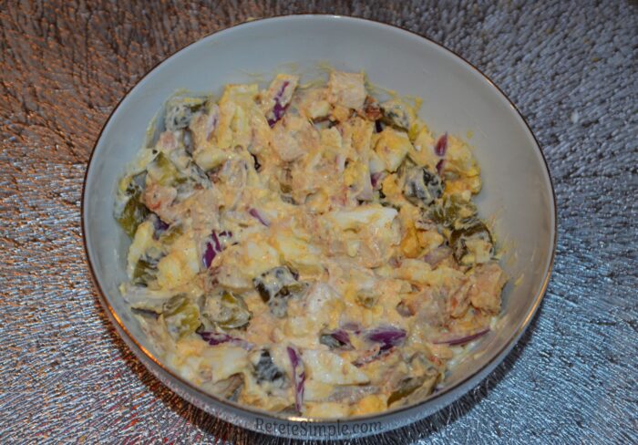 The chicken salad is ready