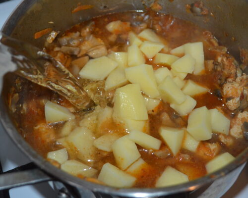 Pour the water into the pot