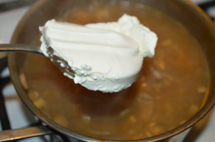 add the melted cheese