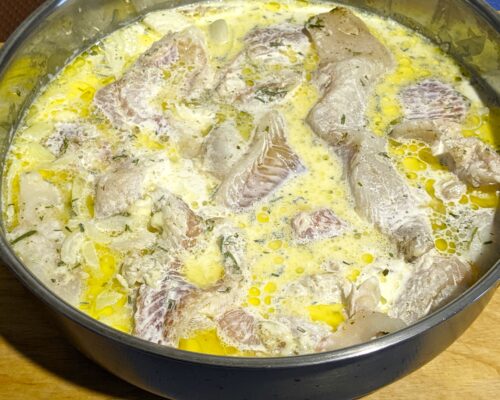 pour the cream into the saucepan