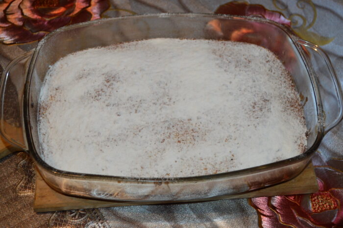 sprinkle powdered sugar