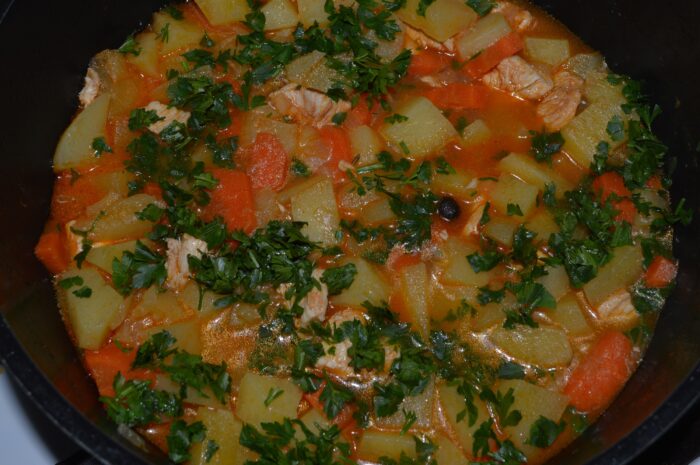 add the finely chopped parsley