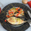 Baked Catfish Fillet on a Bed of Vegetables photo
