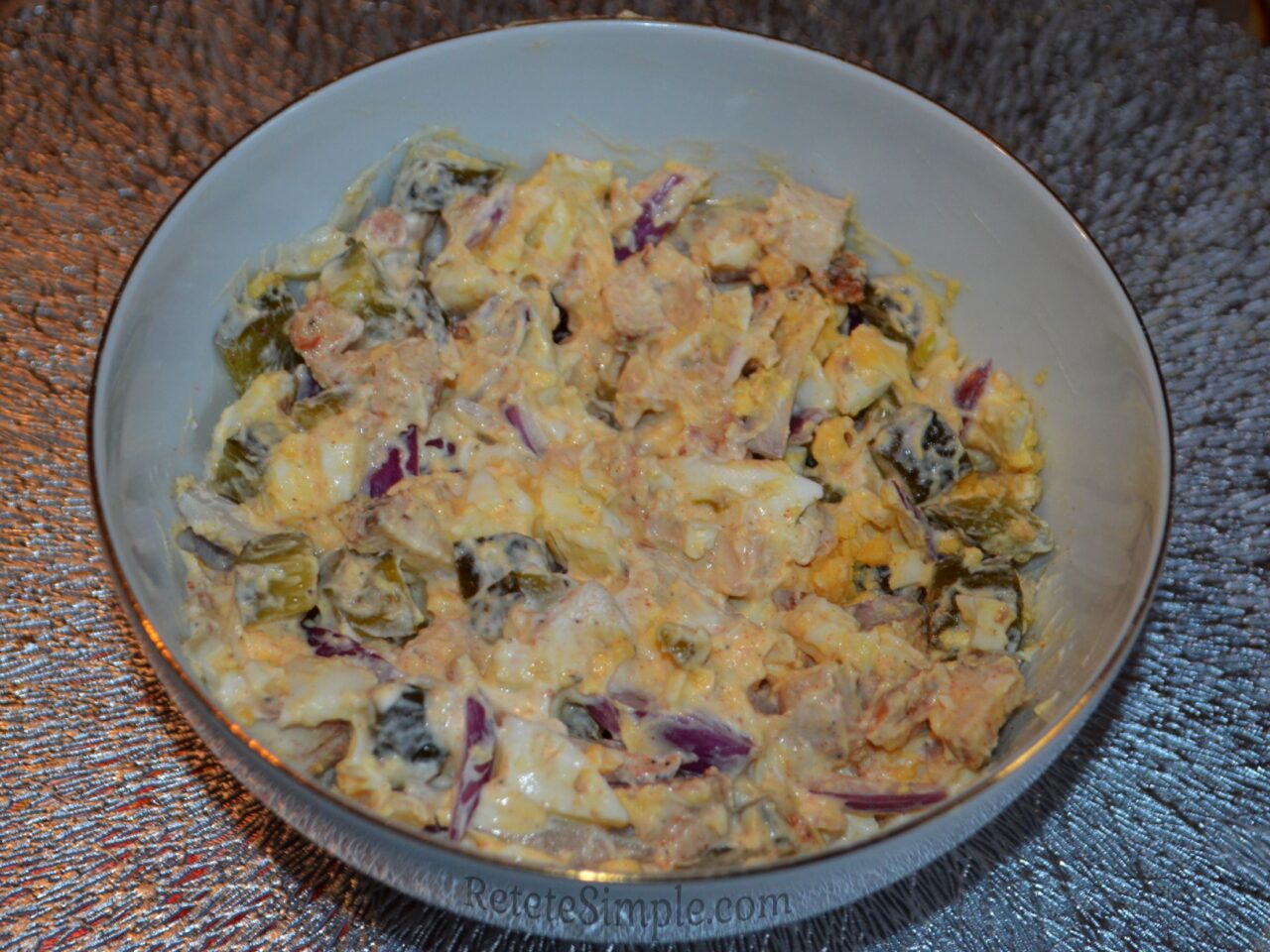 Chicken Salad with Eggs and Pickled Cucumbers photo