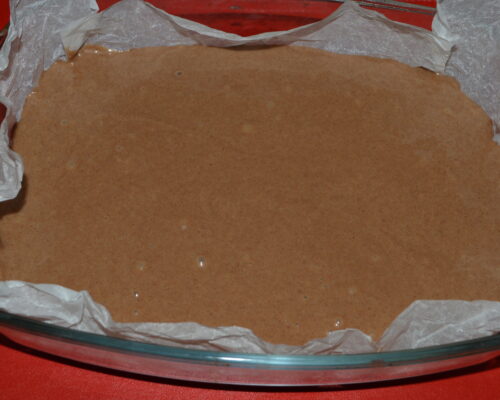 Pour the mixture into it