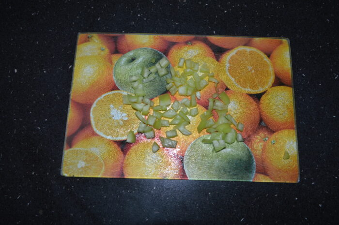 Cut half of the bell pepper