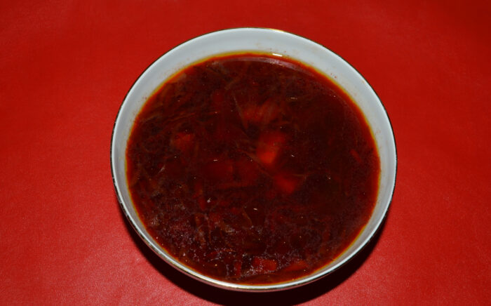 The beetroot soup is ready