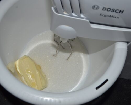 Place the sugar and butter