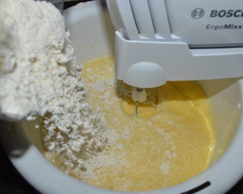 Add the flour gradually