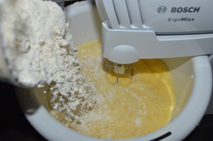 Add the flour gradually