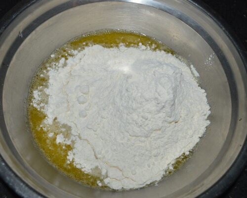 Add the flour and knead the dough