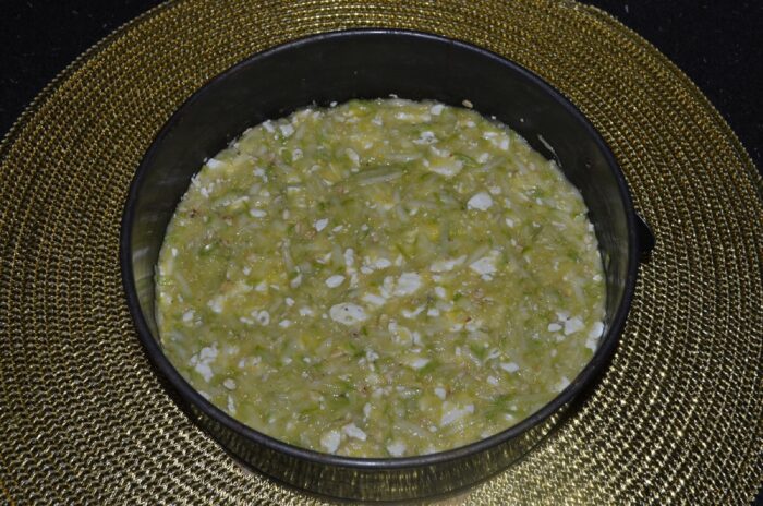 Transfer the mixture to a baking tray