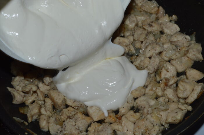 add the sour cream sauce