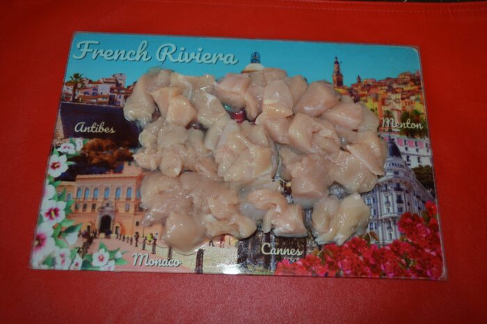 Then cut the chicken breast