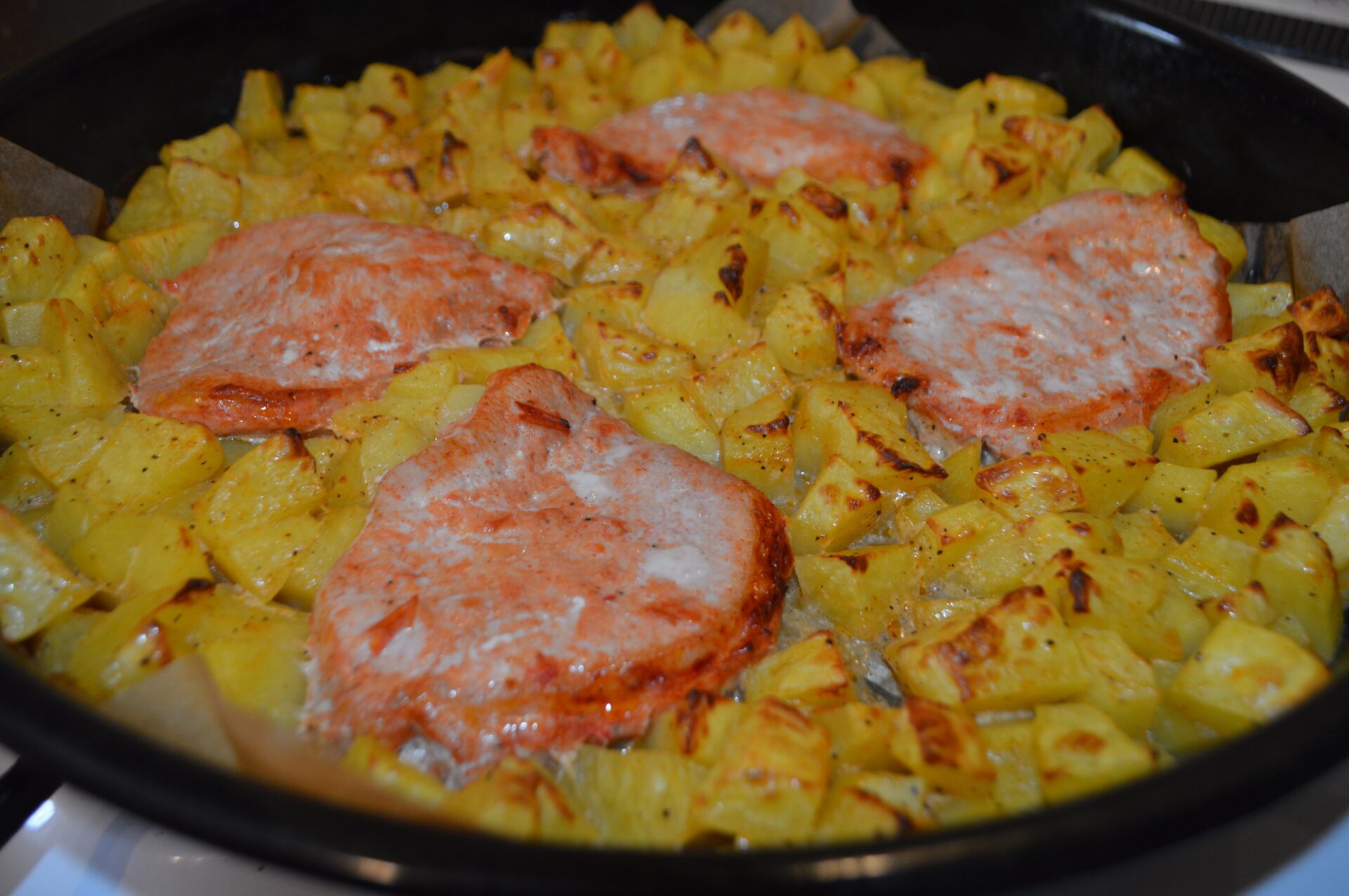 Oven-Baked Pork Chop with Potatoes photo