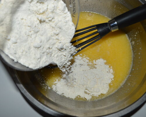 Gradually add the flour