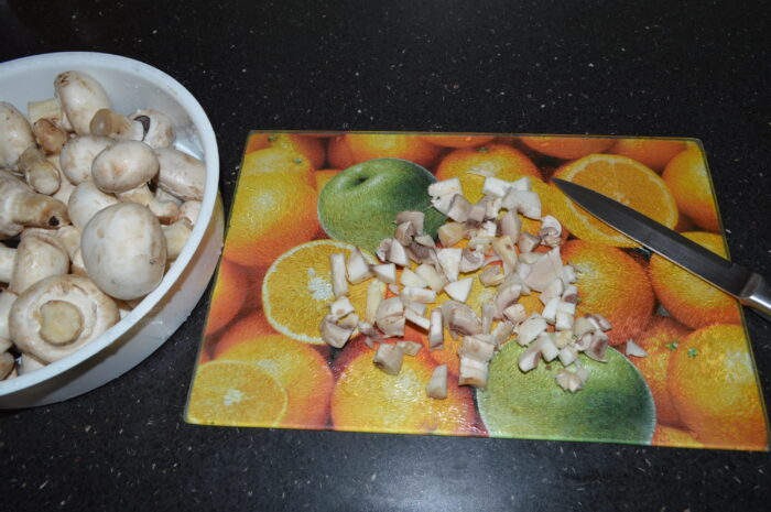 chop the mushrooms