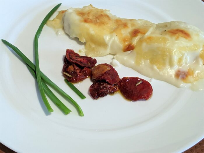 Baked Cheese-Filled Crepes are ready