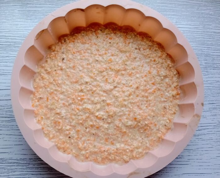 Pour the oat dough into a silicone mold