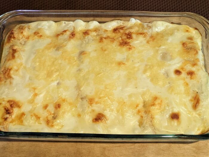 Bake the crepes in the oven