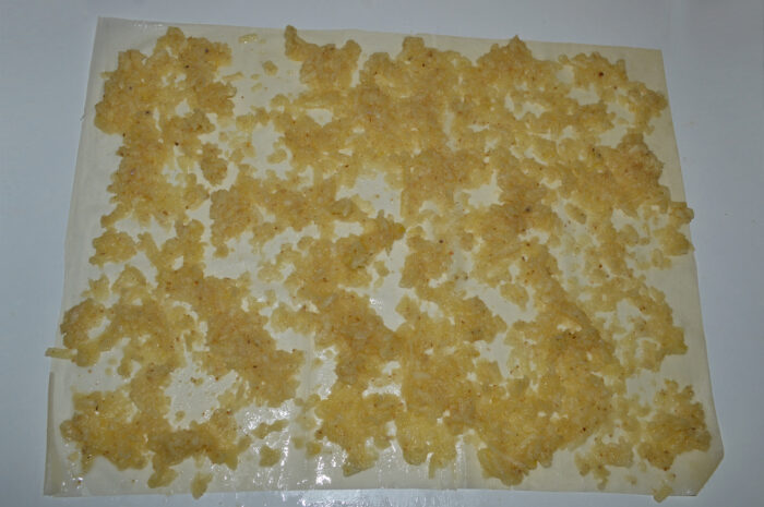 Place the apple mixture on the sheet