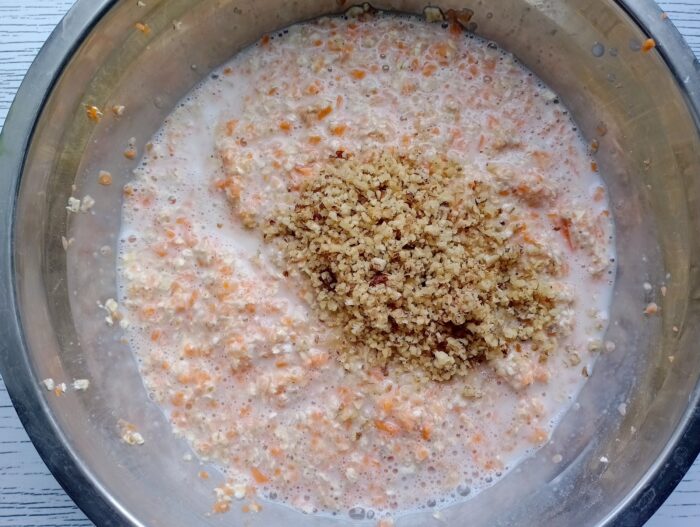 Add the ground walnuts