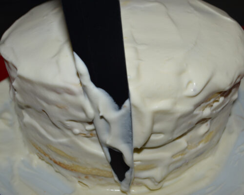 Use a knife to smooth the top