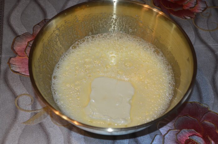 Add the softened butter