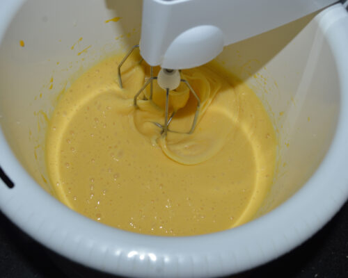 And stir for 2 minutes with a mixer