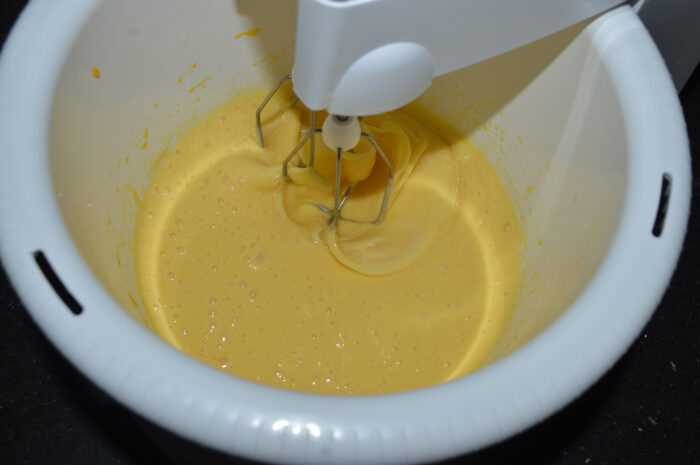 And stir for 2 minutes with a mixer