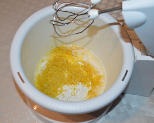 Add the lemon zest to the bowl