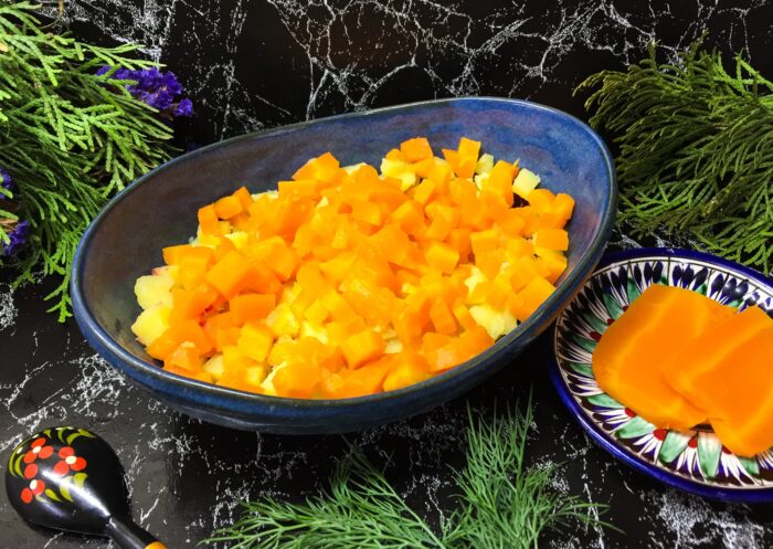 cut the boiled carrots