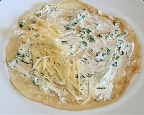 Ungeti clatita cu amestecul de crema de branza