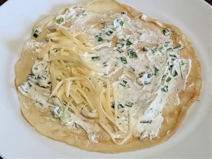 Ungeti clatita cu amestecul de crema de branza