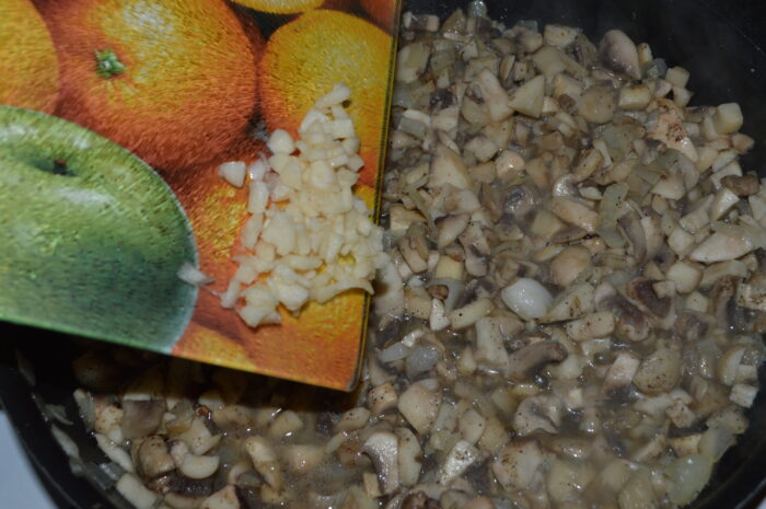 Add the garlic to the pan