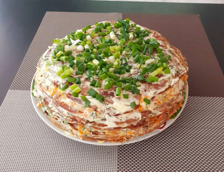 tort din ficat de pui cu verdeata