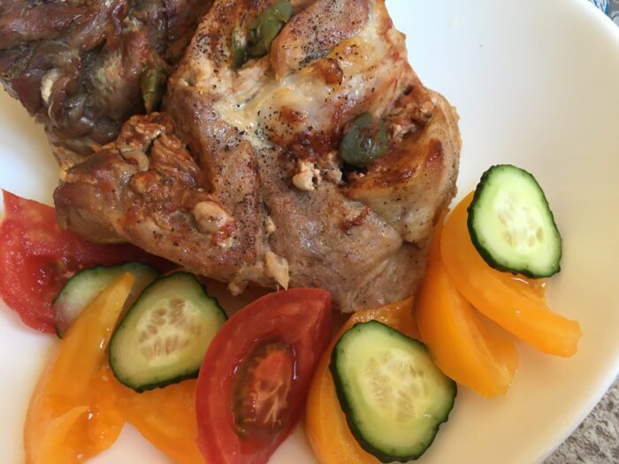 The pork with capers are ready