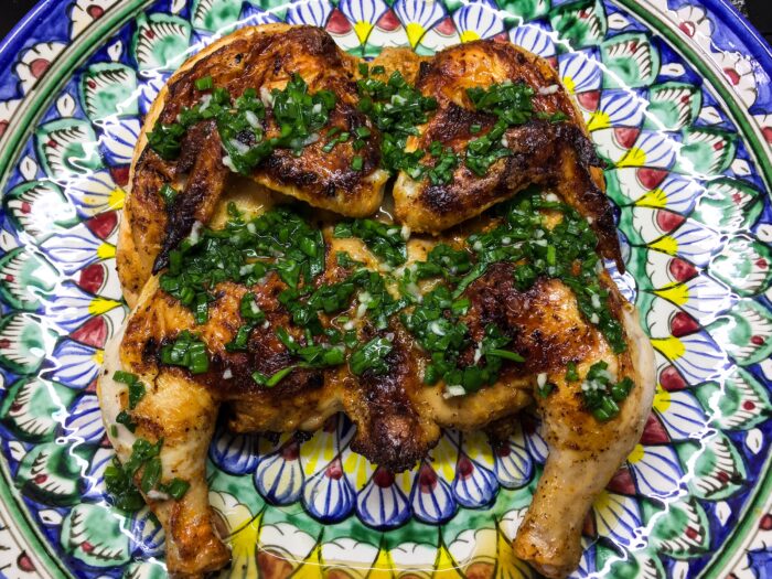 Pour the prepared sauce over the chicken