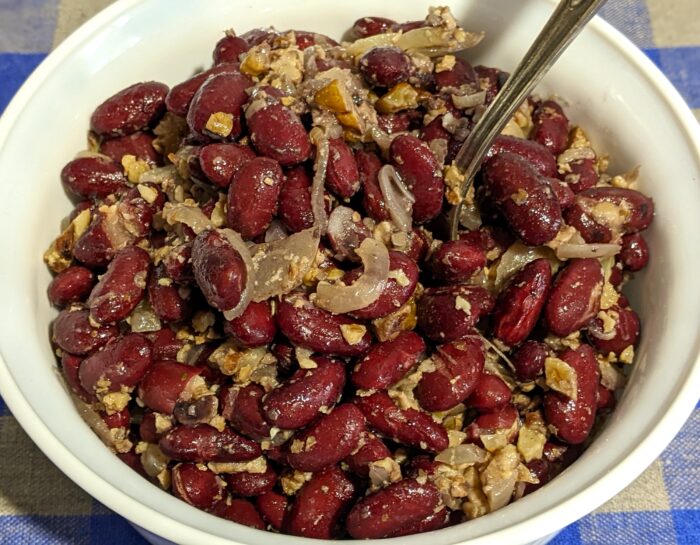 The bean salad is ready