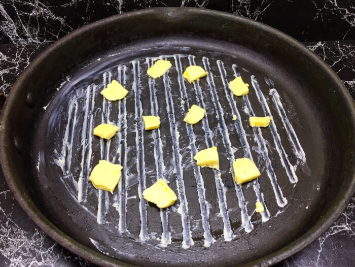 Spread the pieces of butter