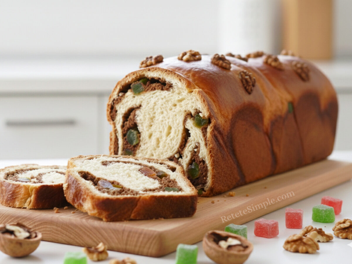 Cozonac cu nuca si rahat poza