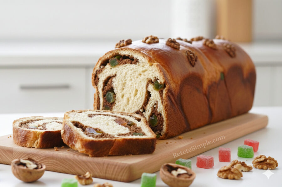 Cozonac cu nuca si rahat